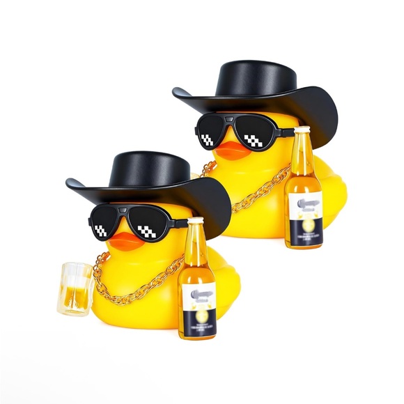 Other - 2 Where the Party At Rubber Ducks with Cowboy Hat and Sunglasses